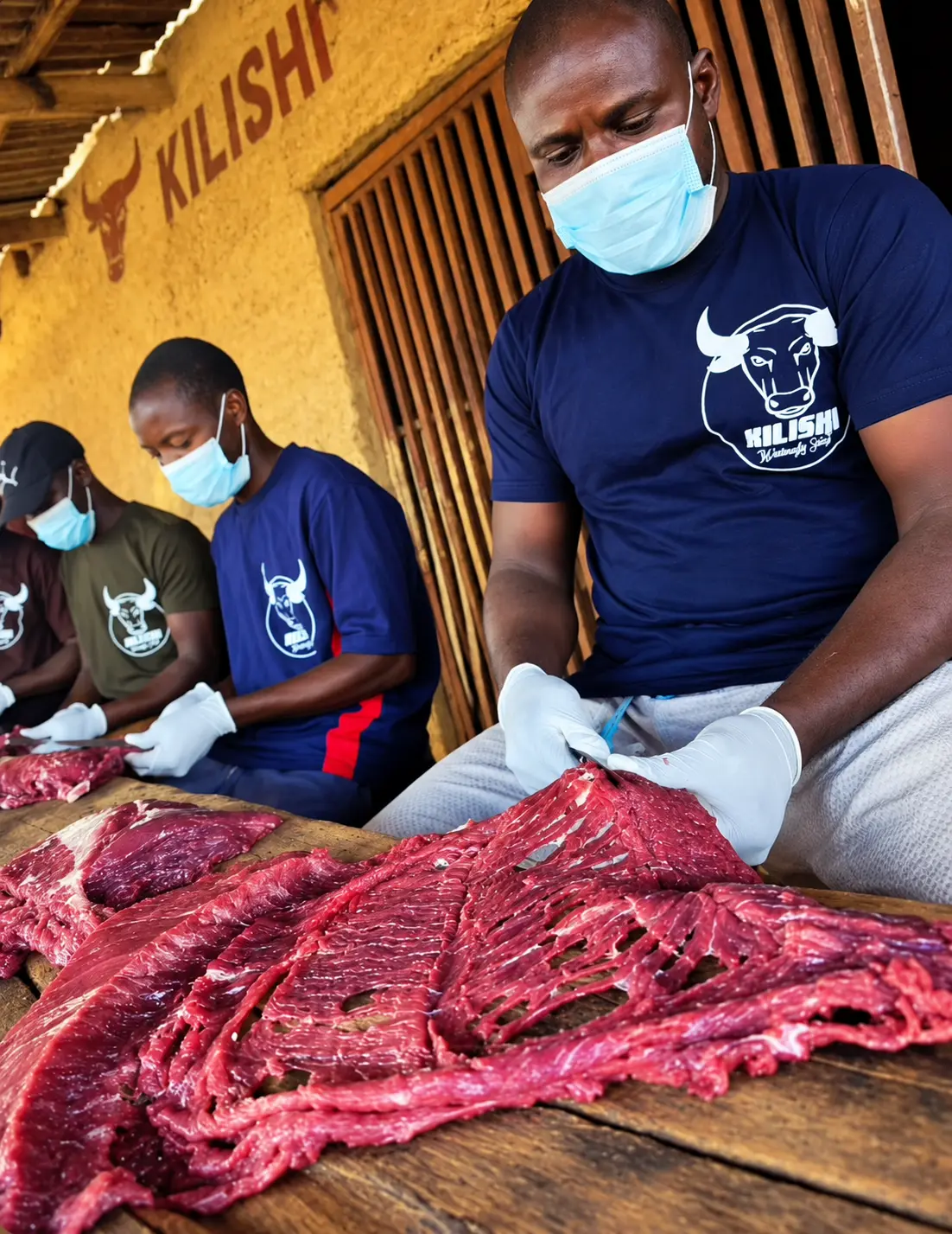 Fresh cuts and Kilishi at the market